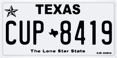 TX license plate CUP8419