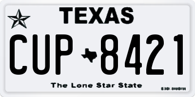 TX license plate CUP8421