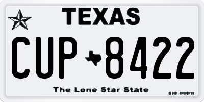 TX license plate CUP8422