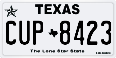 TX license plate CUP8423