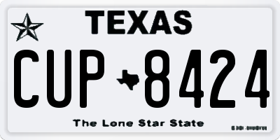 TX license plate CUP8424
