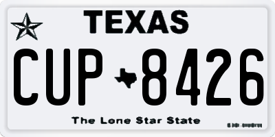 TX license plate CUP8426