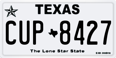 TX license plate CUP8427