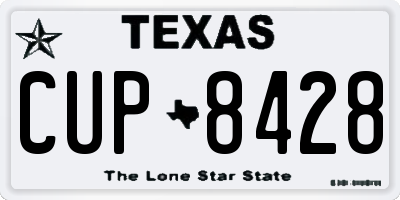TX license plate CUP8428