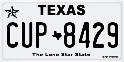 TX license plate CUP8429