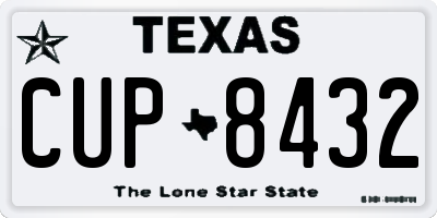 TX license plate CUP8432