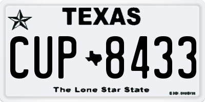 TX license plate CUP8433