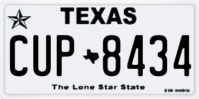 TX license plate CUP8434