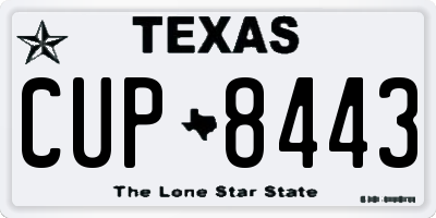 TX license plate CUP8443