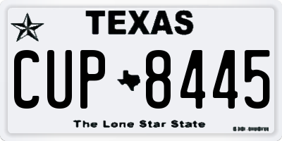 TX license plate CUP8445