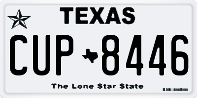 TX license plate CUP8446