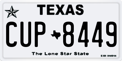 TX license plate CUP8449