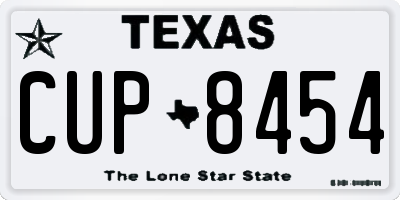 TX license plate CUP8454