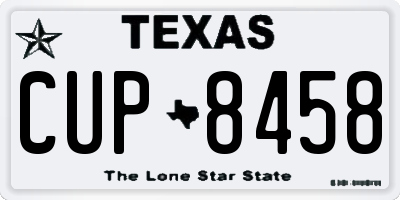 TX license plate CUP8458