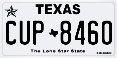 TX license plate CUP8460