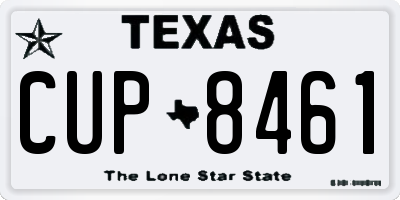 TX license plate CUP8461