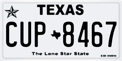 TX license plate CUP8467