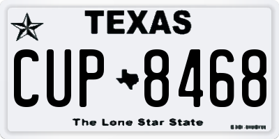 TX license plate CUP8468