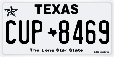 TX license plate CUP8469