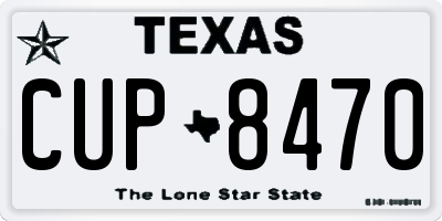 TX license plate CUP8470