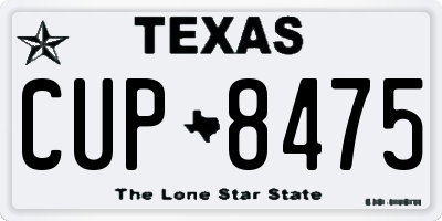 TX license plate CUP8475