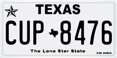 TX license plate CUP8476