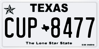 TX license plate CUP8477