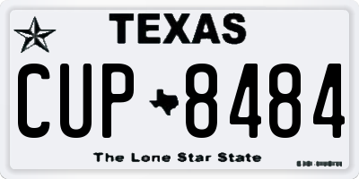 TX license plate CUP8484