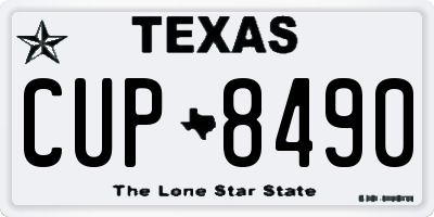 TX license plate CUP8490