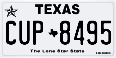 TX license plate CUP8495