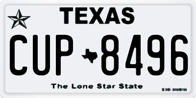 TX license plate CUP8496