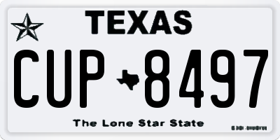 TX license plate CUP8497