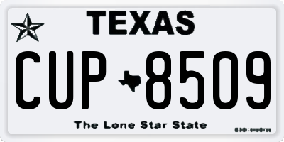 TX license plate CUP8509