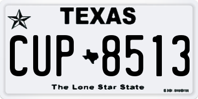 TX license plate CUP8513