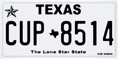 TX license plate CUP8514