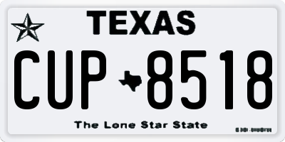 TX license plate CUP8518