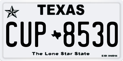 TX license plate CUP8530