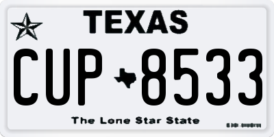 TX license plate CUP8533