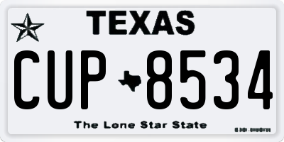 TX license plate CUP8534