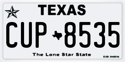 TX license plate CUP8535