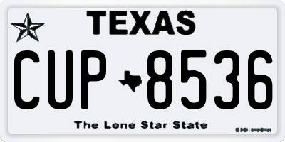 TX license plate CUP8536