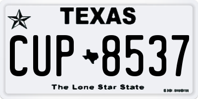 TX license plate CUP8537