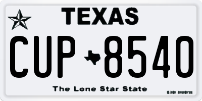 TX license plate CUP8540