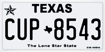TX license plate CUP8543