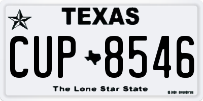 TX license plate CUP8546