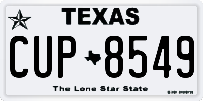 TX license plate CUP8549