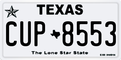 TX license plate CUP8553