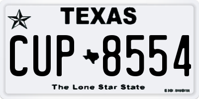 TX license plate CUP8554