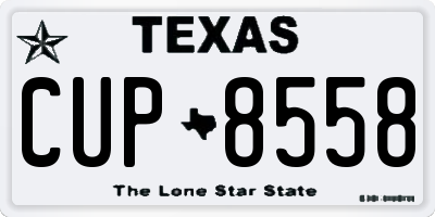 TX license plate CUP8558