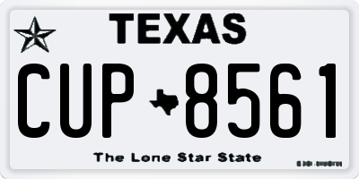 TX license plate CUP8561